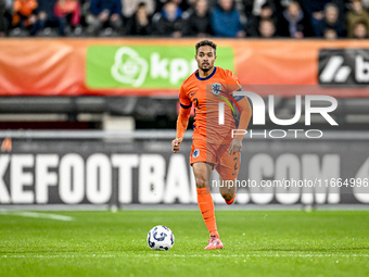 Netherlands player Devyne Rensch participates in the match between Netherlands U21 and Sweden U21 at the Goffertstadion for the Qualificatio...