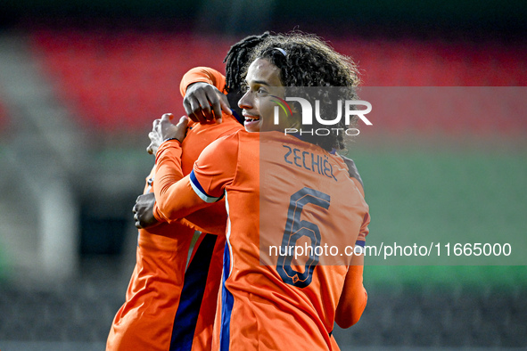 Netherlands player Gjivaj Zechiel participates in the match between Netherlands U21 and Sweden U21 at the Goffertstadion for the Qualificati...