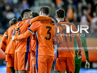 Players of the Netherlands celebrate the goal of Netherlands player Rav van den Berg, making it 2-0, during the match between Netherlands U2...