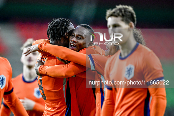 Netherlands player Neraysho Kasanwirjo participates in the match between Netherlands U21 and Sweden U21 at the Goffertstadion for the Qualif...