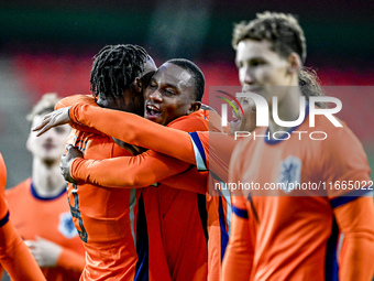 Netherlands player Neraysho Kasanwirjo participates in the match between Netherlands U21 and Sweden U21 at the Goffertstadion for the Qualif...