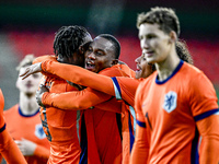 Netherlands player Neraysho Kasanwirjo participates in the match between Netherlands U21 and Sweden U21 at the Goffertstadion for the Qualif...