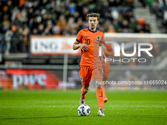 Netherlands player Youri Regeer participates in the match between Netherlands U21 and Sweden U21 at the Goffertstadion for the Qualification...