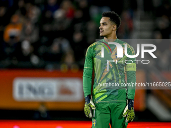 Sweden goalkeeper Oliver Dovin participates in the match between Netherlands U21 and Sweden U21 at the Goffertstadion for the Qualification...