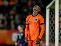 Netherlands player Emmanuel Emegha participates in the match between Netherlands U21 and Sweden U21 at the Goffertstadion for the Qualificat...