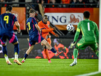 Netherlands player Neraysho Kasanwirjo participates in the match between Netherlands U21 and Sweden U21 at the Goffertstadion for the Qualif...