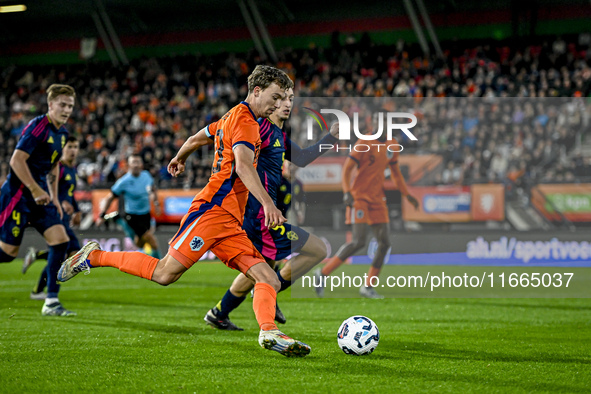 Netherlands player Youri Regeer participates in the match between Netherlands U21 and Sweden U21 at the Goffertstadion for the Qualification...