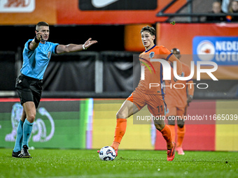 Netherlands player Ezechiel Banzuzi participates in the match between Netherlands U21 and Sweden U21 at the Goffertstadion for the Qualifica...