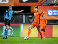 Netherlands player Ezechiel Banzuzi participates in the match between Netherlands U21 and Sweden U21 at the Goffertstadion for the Qualifica...