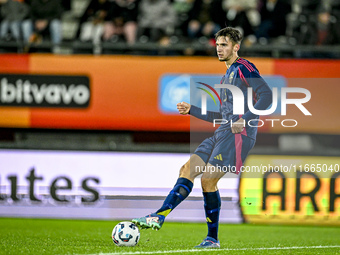 Sweden player Noah Eile participates in the match between Netherlands U21 and Sweden U21 at the Goffertstadion for the Qualification EK 2025...