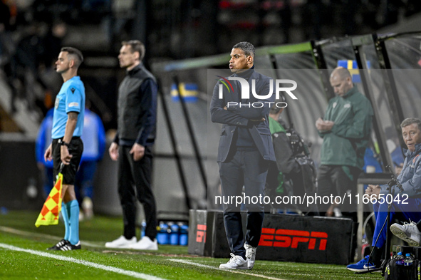 Netherlands trainer coach Michael Reiziger is present during the match between Netherlands U21 and Sweden U21 at the Goffertstadion for the...