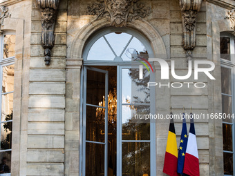 The Hotel de Matignon welcomes the Belgian sovereigns, King Philippe and Queen Mathilde, who are greeted by Premier Michel Barnier and his w...