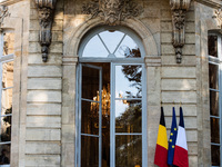 The Hotel de Matignon welcomes the Belgian sovereigns, King Philippe and Queen Mathilde, who are greeted by Premier Michel Barnier and his w...