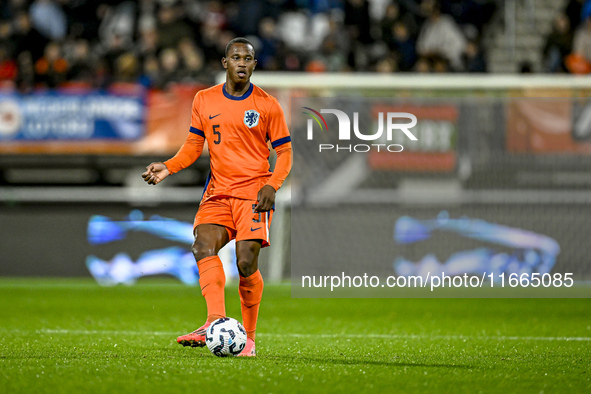 Netherlands player Neraysho Kasanwirjo participates in the match between Netherlands U21 and Sweden U21 at the Goffertstadion for the Qualif...