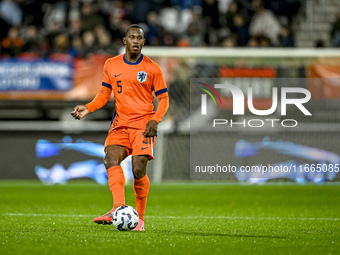 Netherlands player Neraysho Kasanwirjo participates in the match between Netherlands U21 and Sweden U21 at the Goffertstadion for the Qualif...