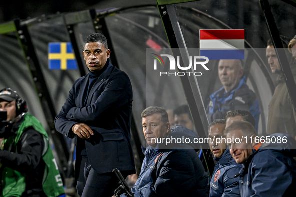 Netherlands trainer coach Michael Reiziger is present during the match between Netherlands U21 and Sweden U21 at the Goffertstadion for the...