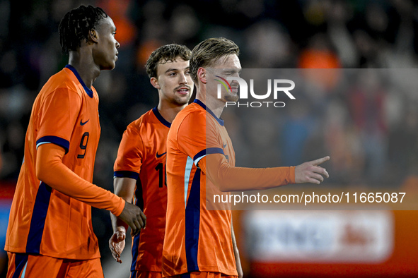 Netherlands player Kenneth Taylor celebrates the 3-0 goal during the match between Netherlands U21 and Sweden U21 at the Goffertstadion for...