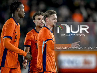 Netherlands player Kenneth Taylor celebrates the 3-0 goal during the match between Netherlands U21 and Sweden U21 at the Goffertstadion for...