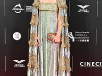 Gia Coppola attends the red carpet for the film Megalopolis at Cinecitta Studios in Rome, Italy, on October 14, 2024. (