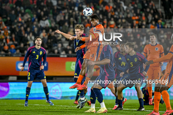 Netherlands player Ryan Flamingo participates in the match between Netherlands U21 and Sweden U21 at the Goffertstadion for the Qualificatio...