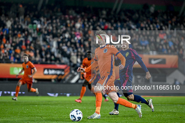 Netherlands player Kenneth Taylor participates in the match between Netherlands U21 and Sweden U21 at the Goffertstadion for the Qualificati...