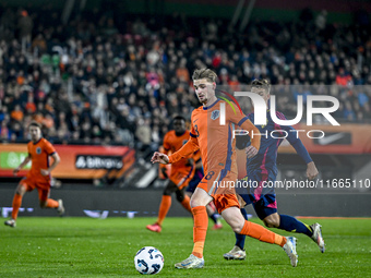 Netherlands player Kenneth Taylor participates in the match between Netherlands U21 and Sweden U21 at the Goffertstadion for the Qualificati...