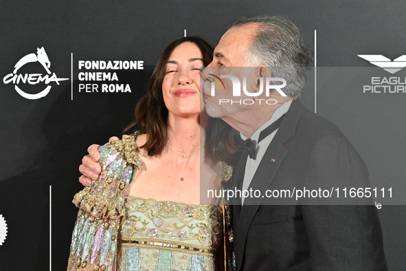 Gia Coppola and Francis Ford Coppola attend the red carpet for the film Megalopolis at Cinecitta Studios in Rome, Italy, on October 14, 2024...