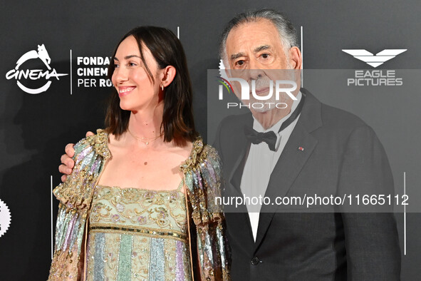 Gia Coppola and Francis Ford Coppola attend the red carpet for the film Megalopolis at Cinecitta Studios in Rome, Italy, on October 14, 2024...