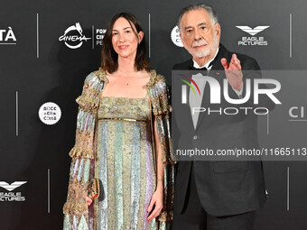 Gia Coppola and Francis Ford Coppola attend the red carpet for the film Megalopolis at Cinecitta Studios in Rome, Italy, on October 14, 2024...