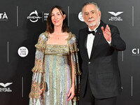 Gia Coppola and Francis Ford Coppola attend the red carpet for the film Megalopolis at Cinecitta Studios in Rome, Italy, on October 14, 2024...