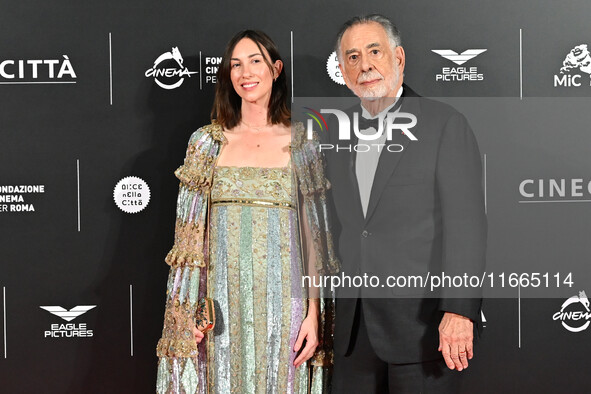 Gia Coppola and Francis Ford Coppola attend the red carpet for the film Megalopolis at Cinecitta Studios in Rome, Italy, on October 14, 2024...