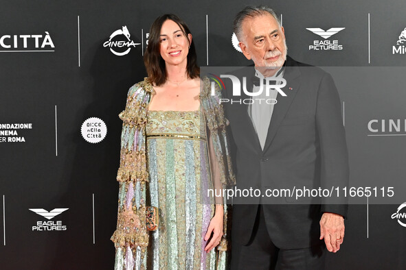 Gia Coppola and Francis Ford Coppola attend the red carpet for the film Megalopolis at Cinecitta Studios in Rome, Italy, on October 14, 2024...