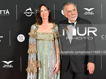 Gia Coppola and Francis Ford Coppola attend the red carpet for the film Megalopolis at Cinecitta Studios in Rome, Italy, on October 14, 2024...