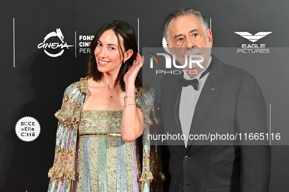 Gia Coppola and Francis Ford Coppola attend the red carpet for the film Megalopolis at Cinecitta Studios in Rome, Italy, on October 14, 2024...