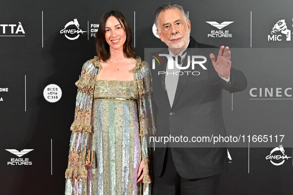 Gia Coppola and Francis Ford Coppola attend the red carpet for the film Megalopolis at Cinecitta Studios in Rome, Italy, on October 14, 2024...