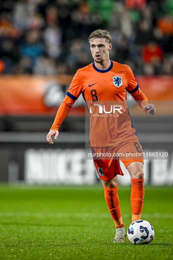 Netherlands player Kenneth Taylor participates in the match between Netherlands U21 and Sweden U21 at the Goffertstadion for the Qualificati...