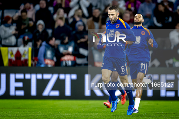 Netherlands defender Stefan de Vrij plays during the match between Germany and the Netherlands at the Allianz Arena for the UEFA Nations Lea...