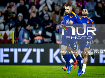 Netherlands defender Stefan de Vrij plays during the match between Germany and the Netherlands at the Allianz Arena for the UEFA Nations Lea...