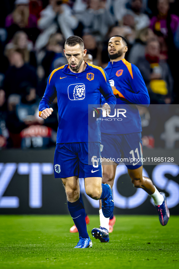 Netherlands defender Stefan de Vrij plays during the match between Germany and the Netherlands at the Allianz Arena for the UEFA Nations Lea...