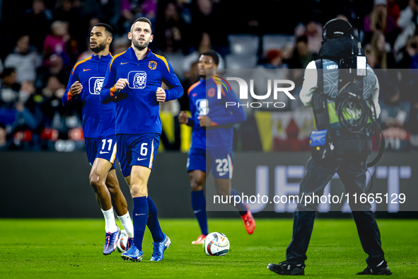 Netherlands defender Stefan de Vrij plays during the match between Germany and the Netherlands at the Allianz Arena for the UEFA Nations Lea...