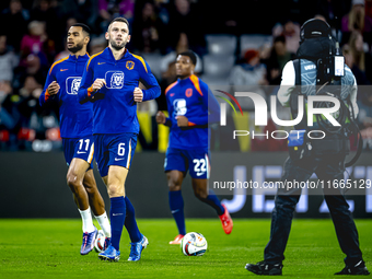 Netherlands defender Stefan de Vrij plays during the match between Germany and the Netherlands at the Allianz Arena for the UEFA Nations Lea...