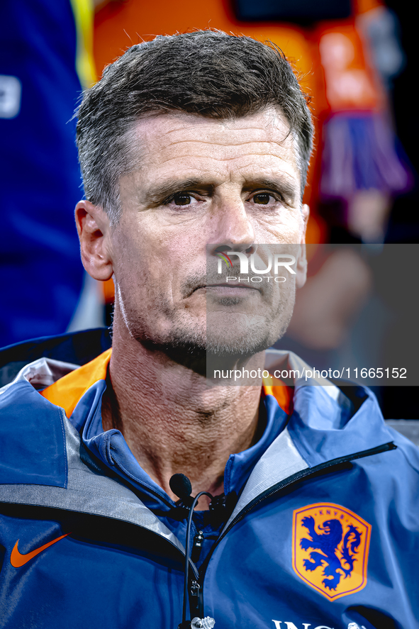 Netherlands assistant trainer Wim Jonk is present during the match between Germany and the Netherlands at the Allianz Arena for the UEFA Nat...