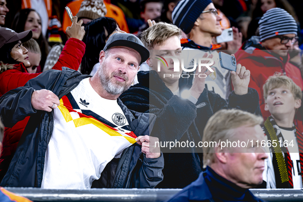 Supporters of Germany attend the match between Germany and the Netherlands at the Allianz Arena for the UEFA Nations League, League phase, M...