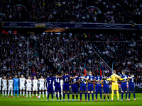 A minute of silence for Johan Neeskens takes place during the match between Germany and the Netherlands at the Allianz Arena for the UEFA Na...