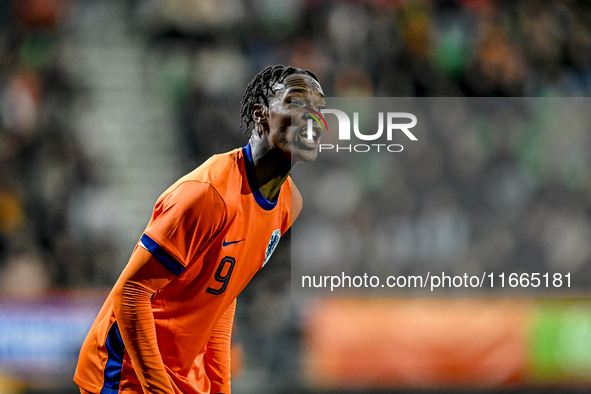 Netherlands player Emmanuel Emegha participates in the match between Netherlands U21 and Sweden U21 at the Goffertstadion for the Qualificat...