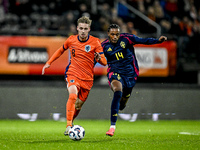 Netherlands player Kenneth Taylor and Sweden player Amar Fatah participate in the match between Netherlands U21 and Sweden U21 at the Goffer...