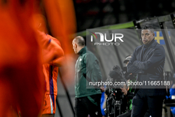 Netherlands trainer coach Michael Reiziger is present during the match between Netherlands U21 and Sweden U21 at the Goffertstadion for the...