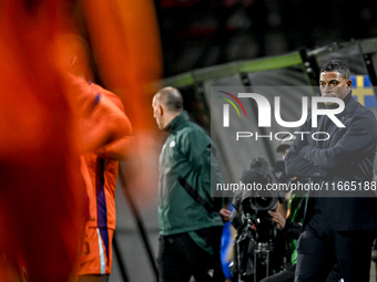 Netherlands trainer coach Michael Reiziger is present during the match between Netherlands U21 and Sweden U21 at the Goffertstadion for the...