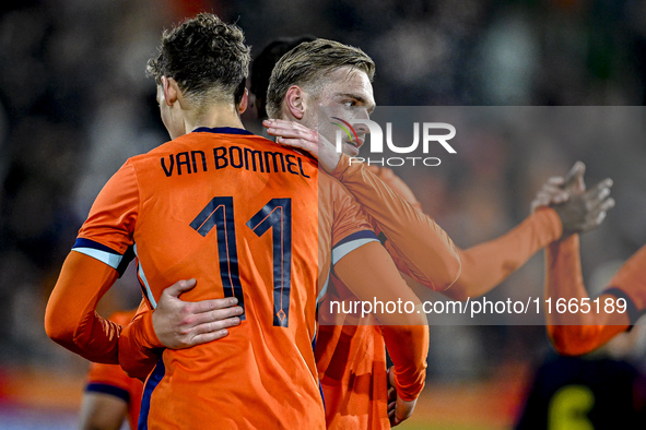 Netherlands players Ruben van Bommel and Kenneth Taylor participate in the match between Netherlands U21 and Sweden U21 at the Goffertstadio...