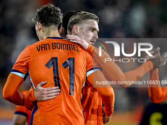 Netherlands players Ruben van Bommel and Kenneth Taylor participate in the match between Netherlands U21 and Sweden U21 at the Goffertstadio...